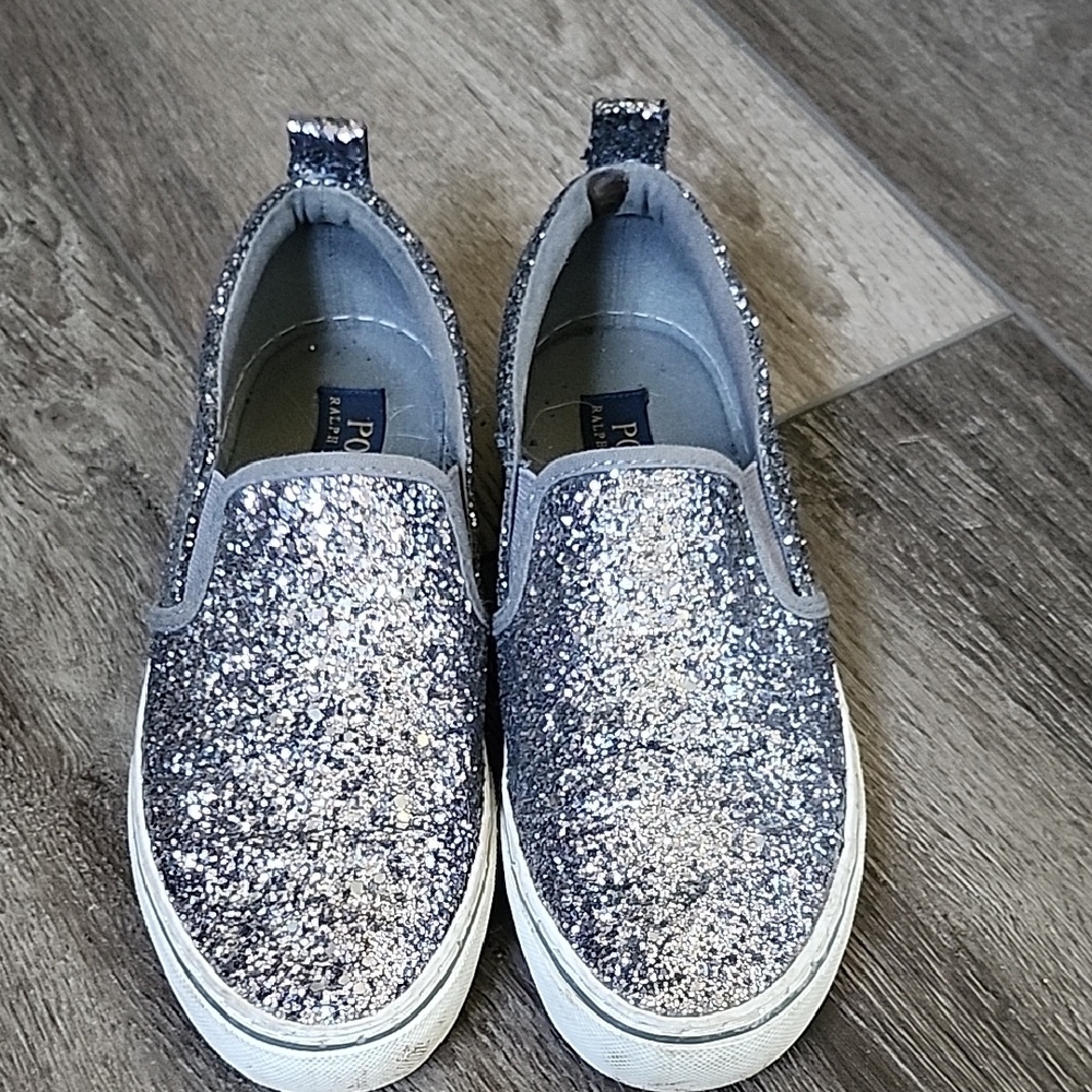 Polo Ralph Lauren Silver Glitter Sneakers